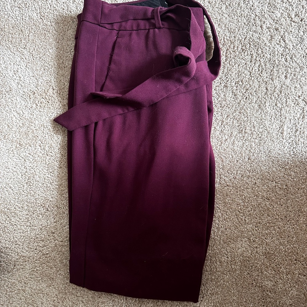 Maroon dress pants with tie